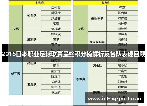 2015日本职业足球联赛最终积分榜解析及各队表现回顾
